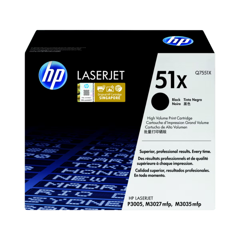 HP 51X Black Original LaserJet Toner Cartridge Q7551XH